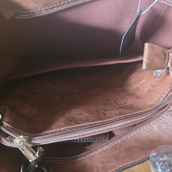 Dasein Elegant Brown Tote with Gold Studs - Picture 3 of 8